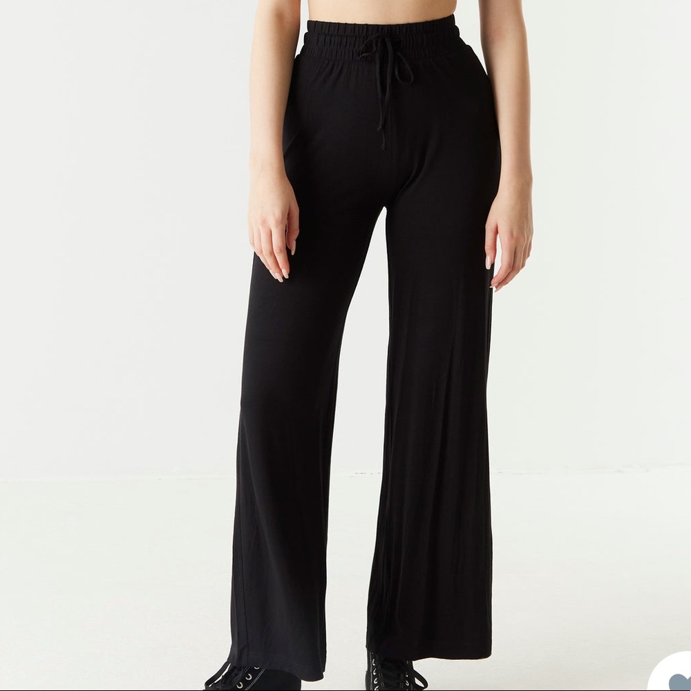 High rise palazzo pants